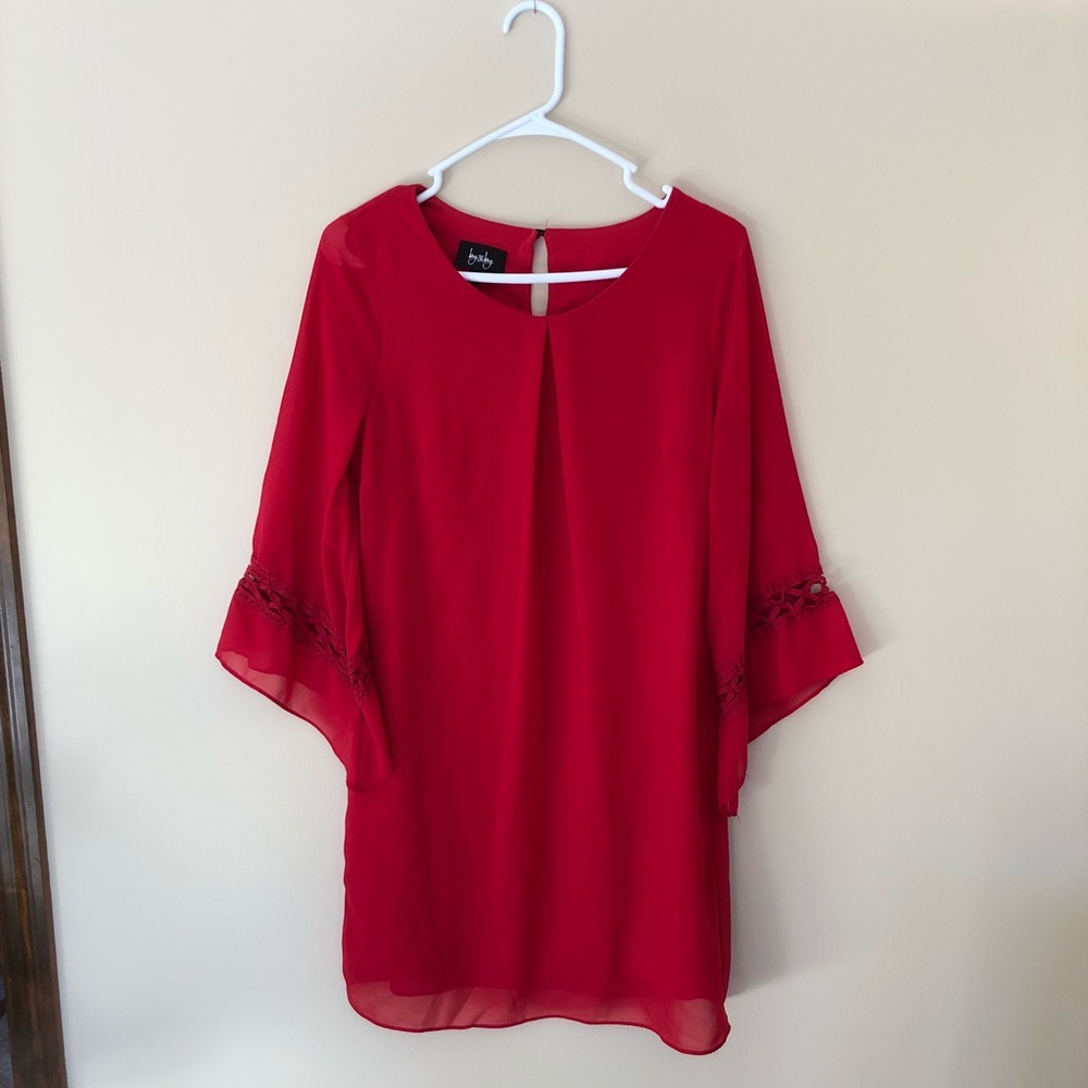 Cherry red shift dress